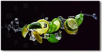 Produktbild von Wanduhr aus Glas – 60x30 cm - Glasbild - Glasuhr - Gehärtetes Glas - schwarze-zeiger - Mojito