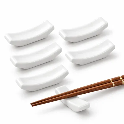Zdjęcie produktu dla Wilmax, stojak na pałeczki, zestaw 6 sztuk, biały, wykonany z porcelany