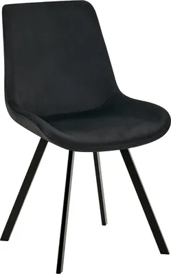 Immagine prodotto di Sedia da pranzo in velluto - Sedia girevole - Seduta confortevole | Colore: Nero