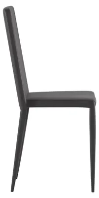 Produktbild von Cleo Stapelstuhl in Kunstleder mit dunkelgrauem Metallgestell – Ergonomische Sitzfläche und Rückenlehne – Modernes Design