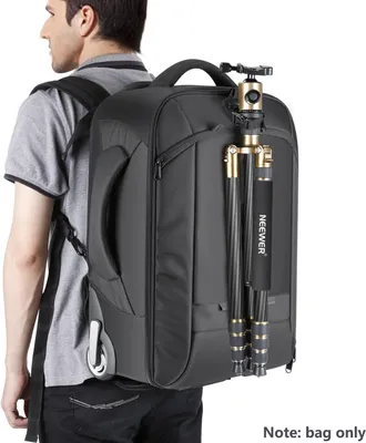 Image de Sac à dos 2-en-1, style valise, convertible, avec double poignée, résistant aux chocs et doté de compartiments rembourrés amovibles pour les appareils photo