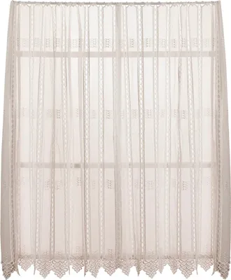 Produktbild von Scheibengardinen Stoff Meterware nähfrei Makramee Stickerei ecru 120cm