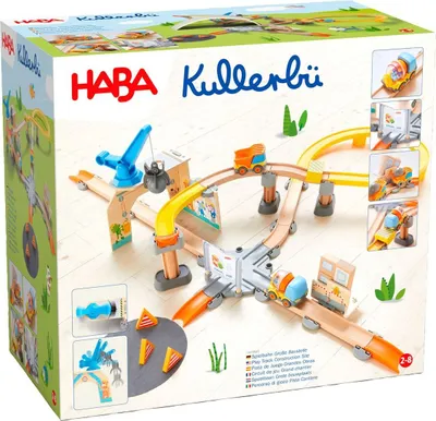 Produktbild von Haba Kugelbahn Spielbahn Große Baustelle - Holzspielzeug mit Fahrzeugen