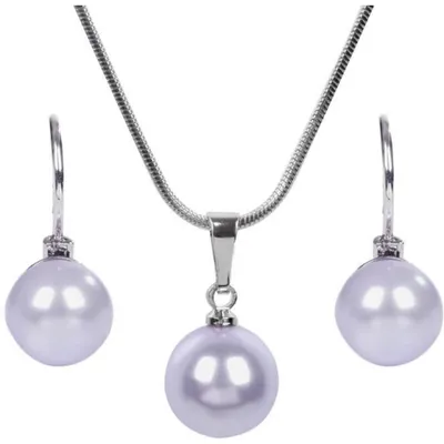 Produktbild von A charming set of Pearl Lavender necklaces and earrings