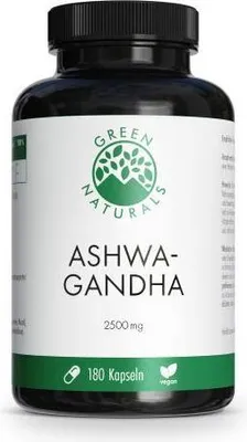 Produktbild von Green Naturals Ashwagandha 2500mg hochdos.veg.Kps. 180 St
