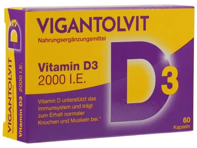 Obrázek produktu pro VIGANTOLVIT Vitamin D3 2000 I.U. kapsle, 60 kapslí