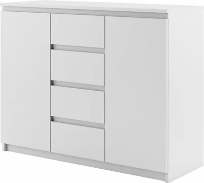 Produktbild von Furniture24 Kommode Sideboard IDEA ID-04 mit 2 Türen, 4 Schubladen Weiß Matt