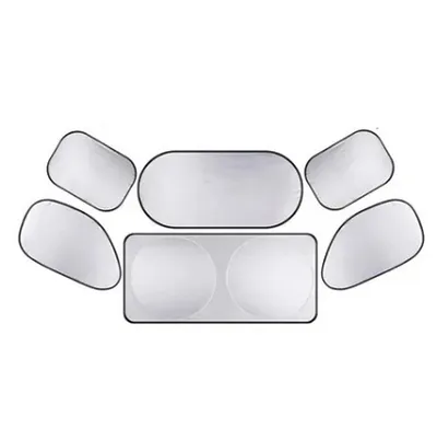 Obrázek produktu pro sada 6 kusů slunečních clon na čelní sklo automobilu Stříbrná potažená dvojitá smyčka Automobilová sada slunečních clon Sun Blocker Kit