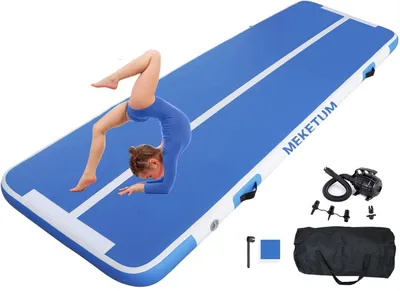 Zdjęcie produktu dla mata, 2 m, 3 m, 4 m, 5 m, 10/20 cm, gruba mata gimnastyczna, dmuchana mata gimnastyczna, antypoślizgowa, mata sportowa do użytku domowego, trening, akrobatyka, joga, do użytku na zewnątrz, fitness