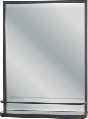 A mirror with a shelf attached.