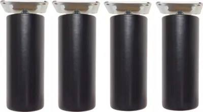 Obrázek produktu pro Dřevěné nohy k nábytku válec průměr 50 mm černý lak 15 cm sada upevnění