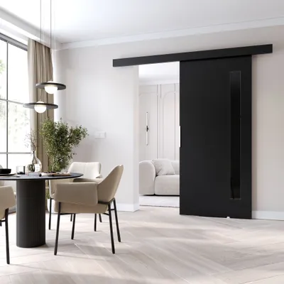 Obrázek produktu pro Interiérové dveře na stěnu BARRET 7 - 106 cm, černé