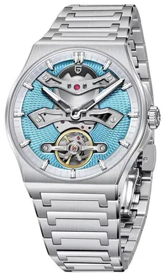 Produktbild von Herrenuhr Pagani Design Callow, Automatik, Edelstahl, Silber/Blau
