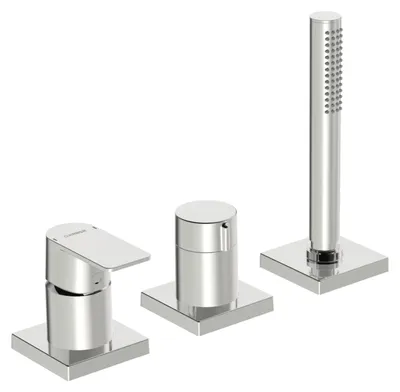 Immagine prodotto di HANSA HANSASTELA Set de montage final pour bain/douche, 3 trous, rosace carrée, chrome, 57319473, 57319473