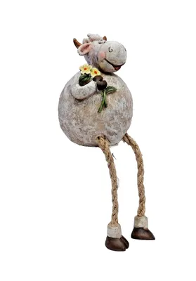 Produktbild von Deko Kuh Kantenhocker Kantensitzer Stier Bulle Garten Tier Skulptur Figur Objekt