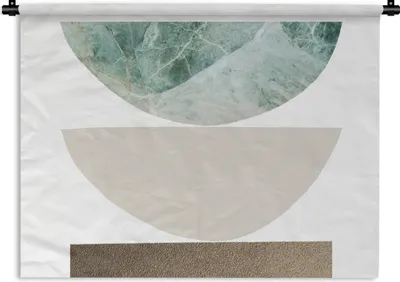 Produktbild von MuchoWow® Wandteppich Wandbehang Geometrische Formen - Minimalismus - Pastell 90x67.5 cm Tapisserie Dekoration Wandtuch - Fototeppich - Wand-Skulpturen