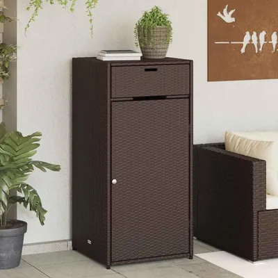 Zdjęcie produktu dla vidaXL Szafka ogrodowa brązowa 55x55x111 cm z polirattanu