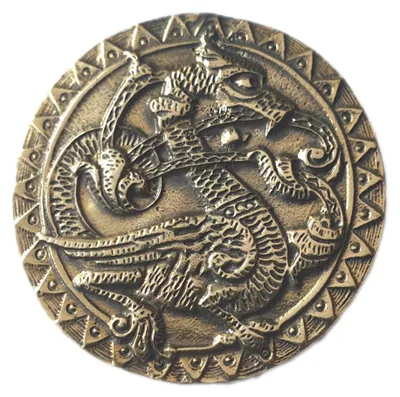 Produktbild von Drache groß Schmuck Anhänger Bronze Messing 32 mm