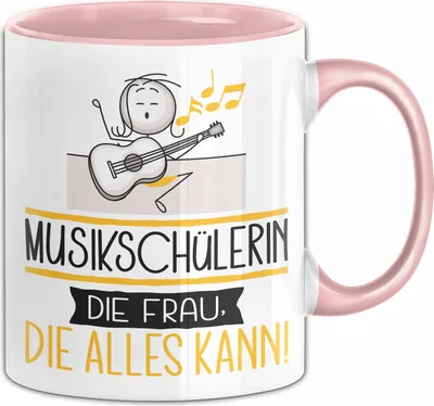 Produktbild von Musikschülerin Geschenk Tasse Becher Die Frau Die Allen Kann Geschenkidee für eine Musikschülerin Lustig (Rosa)
