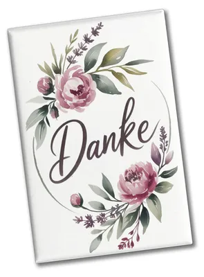 Produktbild von Blumenkranz Danke Souvenir Souvenir Magnet mit Aquarellmotiv
