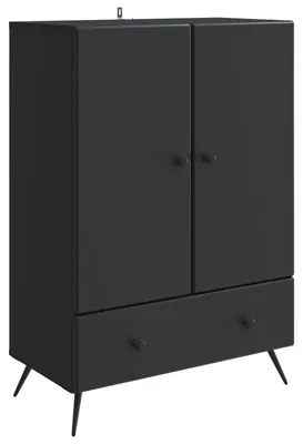 Zdjęcie produktu dla Komoda vidaXL, czarna, 66 x 34,5 x 95 cm, materiał drewnopochodny