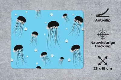 Produktbild von MuchoWow® Mauspad Mousepad Quallen - Tiere - Muster 23x19 cm - Mousepads - Maus Mat - Pad - Mausunterlage - Schreibtischunterlage - Mauspad
