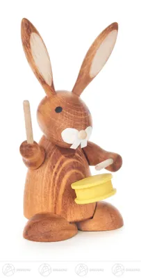 Produktbild von Ostern & Frühjahr Hase natur mit Trommel Höhe ca 10 cm NEU
