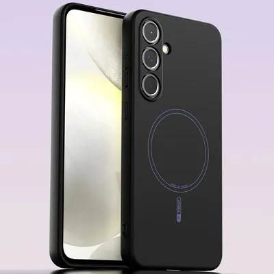 Produktbild von Magnetische Handyhülle für Samsung Galaxy S24, MagSafe kompatible, Flüssig Silikon Stoßfest Kratzfest Hülle Schwarz