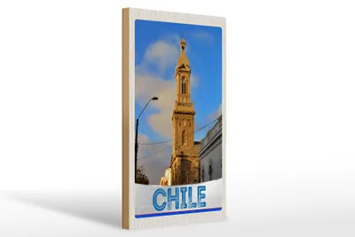 Produktbild von Holzschild Reise 20x30cm Chile Stadt Architektur Europa