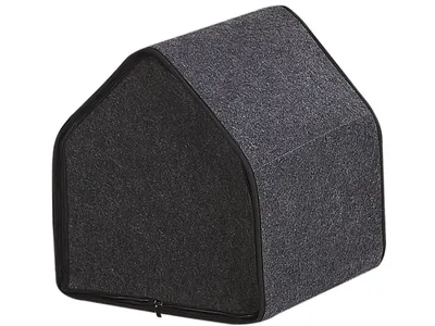 Produktbild von BELIANI Tierbett Filz Dunkelgrau 40 x 40 cm Tierhütte perfekt für kleine Hunde, sowie Katzen