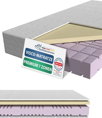 Produktbild von AM Qualitätsmatratzen | Premium Visco-Matratze 160x200 cm | H3 | Kaltschaummatratze mit 4 cm Visco-Auflage | 23 cm Höhe | Germany | 160 x 200 cm