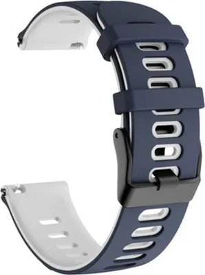 Productafbeelding van Vervangingsarmband voor Honor Magic Watch 2 42mm, siliconen band met lus, kleur: donkerblauw, wit