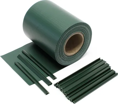 Immagine prodotto di Strisce per la privacy, 35mx19cm PVC verde 450g/m², con 20 clip, pellicola per recinzione