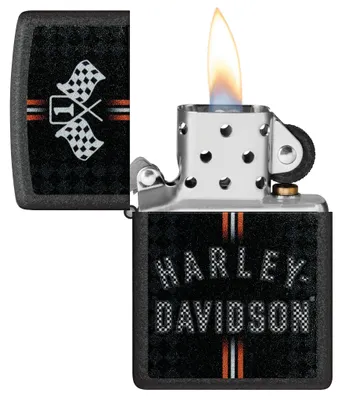 Immagine prodotto di Accendino Zippo Harley Davidson Bandiera A Scacchi Uomo Metallo Multicolore