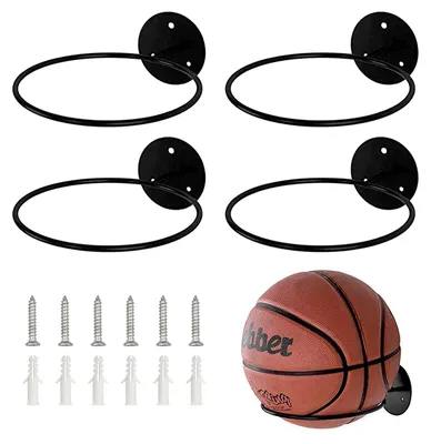 Produktbild von Stabiler und langlebiger Ballhalter - Wandhalterung - Fußballhalter - Basketballhalter - Volleyballhalter - Platzsparend - Inklusive Schrauben - Ballständer