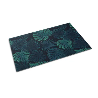 Obrázek produktu pro Rohožka před dveře - Podložka na zachytávání nečistot- Protiskluzová vnitřní venkovní rohožka - 90x60 cm - Listy monstery