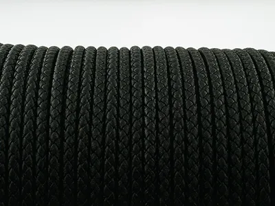 Produktbild von Vintageparts 1 m Kunstlederband geflochten schwarz 6 mm