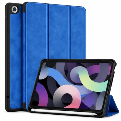 Produktbild von Schutzhülle für Apple iPad 10.2" Zoll 9. 8. 7. Generation (2021/2020/2019) Etui Tasche Case Smart Cover Wake Up Sleep Funktion BLAU MARMOR Stifthalter