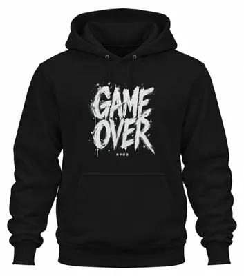 Obrázok produktu pre Game Over, Hra skončila, pre hráčov, zábavný darček, mikina s kapucňou, čierna, veľkosť M