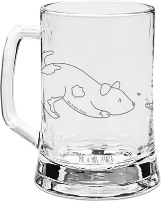 Produktbild von Mr. & Mrs. Panda Seidel Hund Marienkäfer - Transparent - Geschenk, Bierkrug Mit Gravur, Sprüche, Mischlingshund, Achtsam, Krug, Glasseidel, Hunde, Humpen, Glas, Neugierig