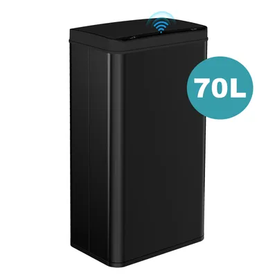 Produktbild von Ribelli Edelstahl Mülleimer Abfalleimer mit Sensor, 30L/50L/70L Mülltrennsystem Schwarz/Silber