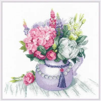 Produktbild von Auslaufmodell Riolis Kreuzstich Set "Blumenzauber"; Zählmuster, 30x30cm