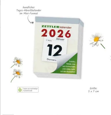 Produktbild von TRÖTSCH Tagesabreißkalender klein 2026