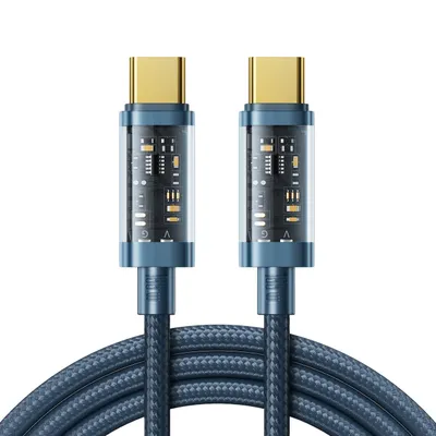 Produktbild von Joyroom USB Type-C zu USB Type-C 100W Ladekabel/Datenkabel 1,2m blau (S-CC100A12)