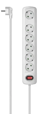 Produktbild von Hama 00223057, 6 AC-Ausgänge, 1,5 m, Kabelgebunden, Weiß, 445 mm, 95 mm