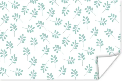 Produktbild von MuchoWow® Poster Blätter - Muster - Blau 180x120 cm - Fotoplakat