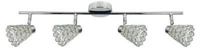 Immagine prodotto di Lampada da soffitto con paralumi in cristallo, finitura cromata lucida-argento, 4xG9x40W, metallo, dimensioni: 17x74x8 cm, IP20, Candellux
