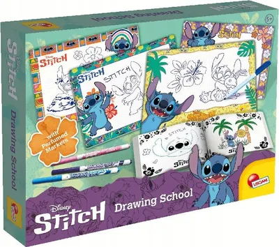 Zdjęcie produktu dla Lisciani 107575 - Disney Stitch - Szkoła rysowania z perfumowanymi kredkami do kolorowania dla dzieci