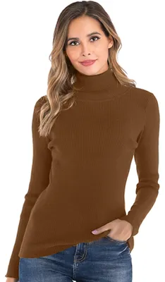 Imagen del producto de Solidchoice - Jersey de cuello alto para mujer, de manga larga, ideal para el invierno