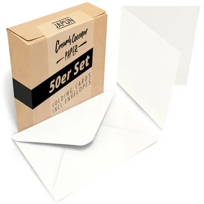 Imagen del producto de Set de 50 tarjetas plegables y sobres A6